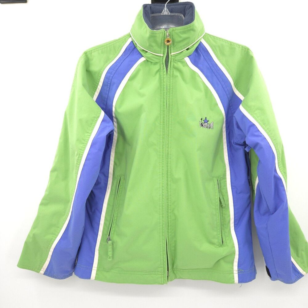 Bombshell Vintage Y2K Ski Jacket Women Small Green Blue Hooded Snow Coat